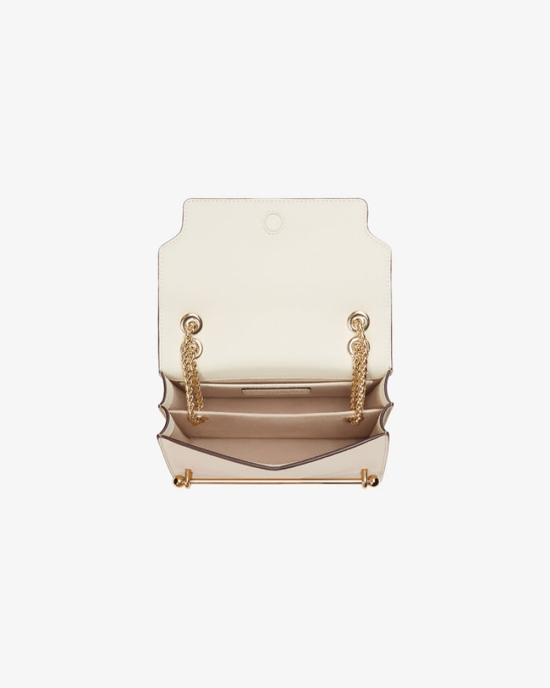 White Beige Strathberry East/West Mini Crossbody Bag | UK XKYV-14926