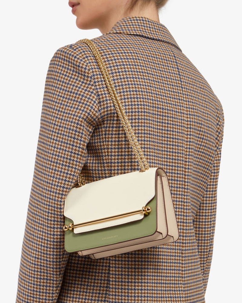 White Olive Strathberry East/West Mini Shoulder Bag | UK DBYK-05349