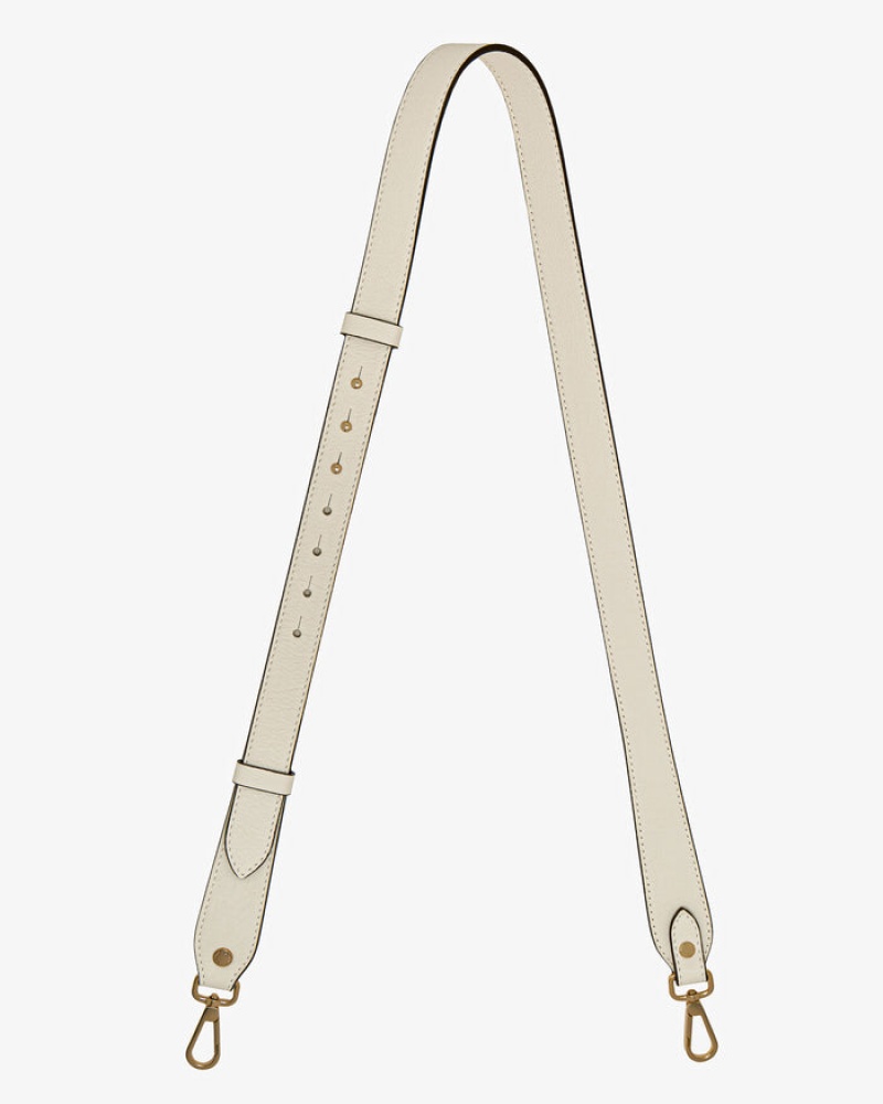 White Strathberry Adjustable Leather Bag Strap | UK UXKC-73652