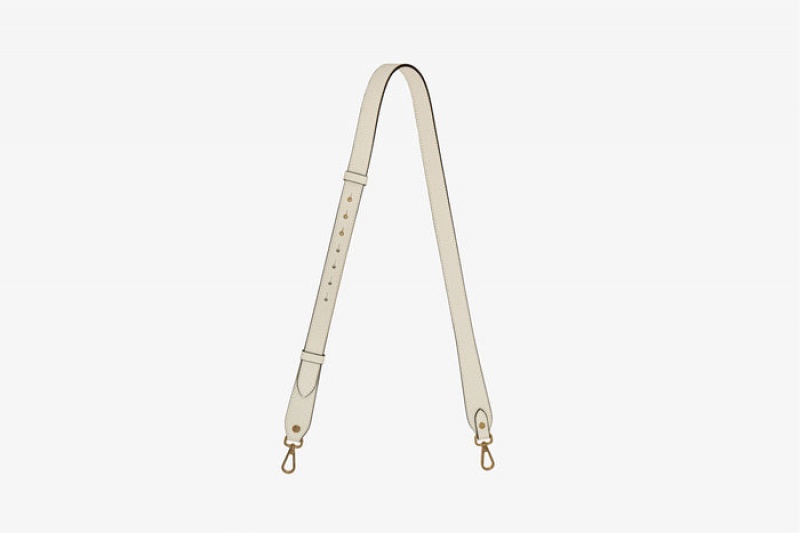 White Strathberry Adjustable Leather Bag Strap | UK UXKC-73652