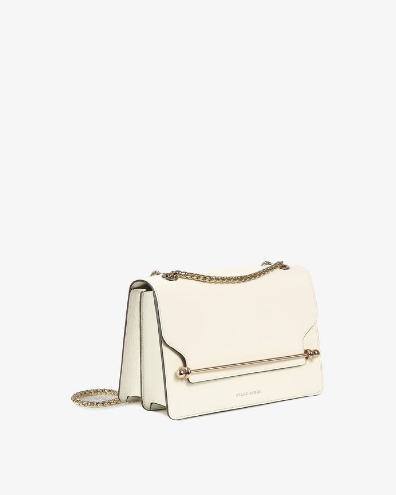 White Strathberry East/West Crossbody Bag | UK PHLG-31894