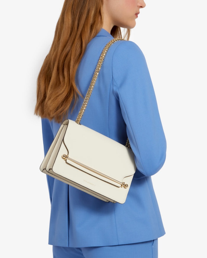 White Strathberry East/West Crossbody Bag | UK PHLG-31894