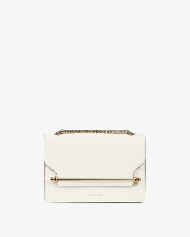 White Strathberry East/West Crossbody Bag | UK PHLG-31894