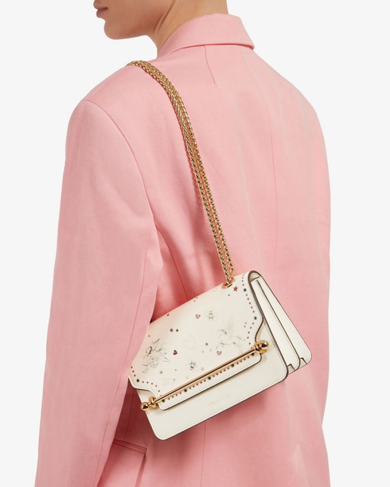 White Strathberry East/West Mini Crossbody Bag | UK EJQC-06538