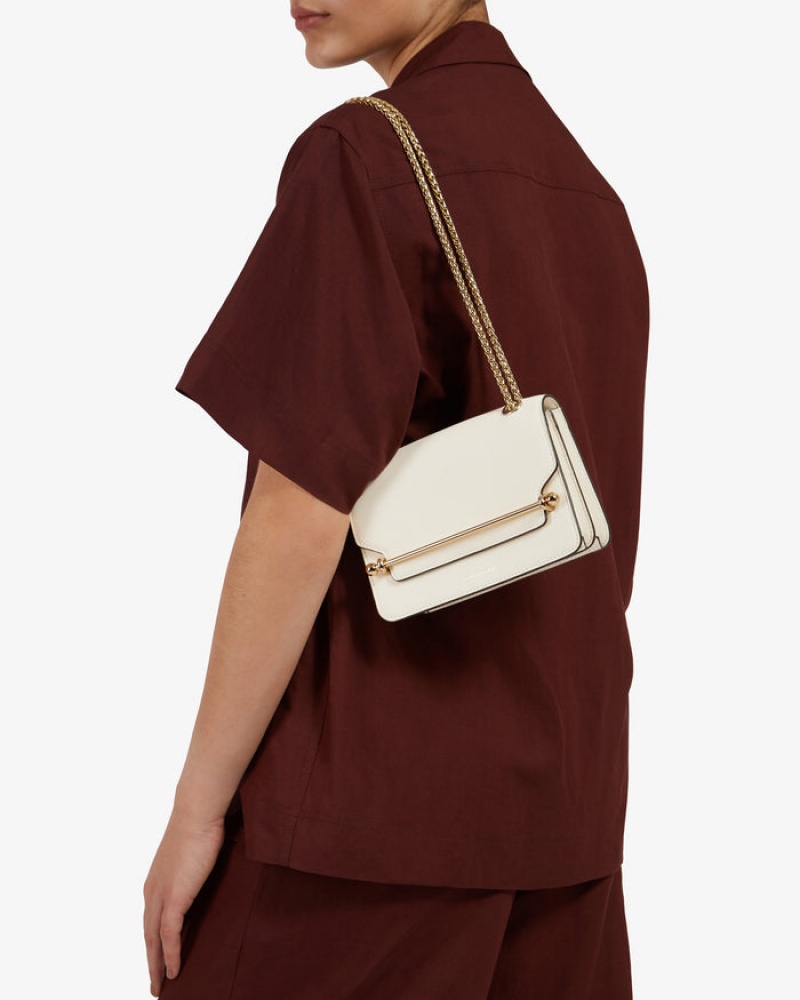 White Strathberry East/West Mini Shoulder Bag | UK QZCL-59216