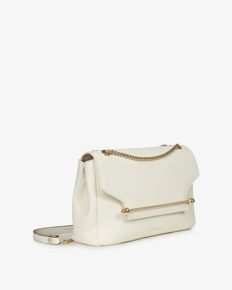 White Strathberry East/West Soft Crossbody Bag | UK HRPV-73120