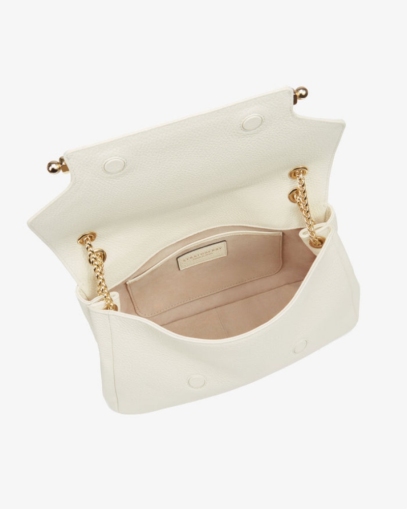 White Strathberry East/West Soft Crossbody Bag | UK HRPV-73120