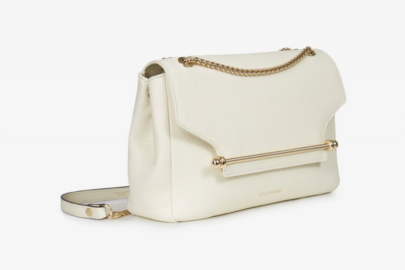 White Strathberry East/West Soft Crossbody Bag | UK HRPV-73120