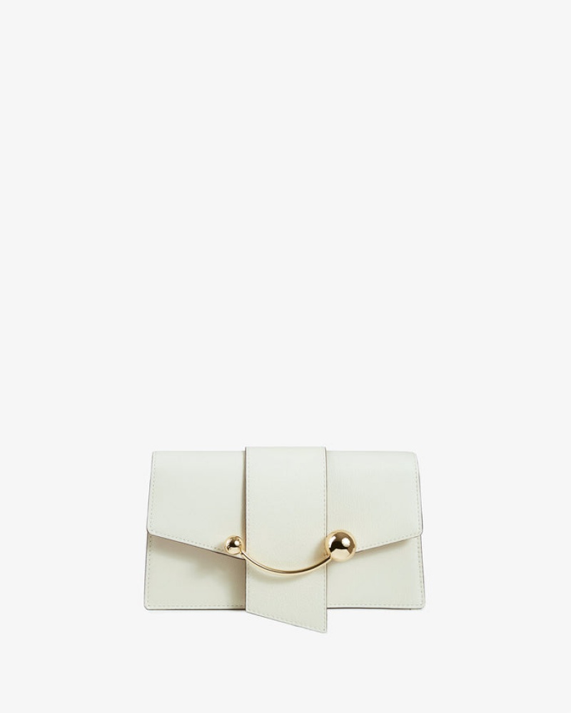 White Strathberry Lny Crescent On A Chain With Edge Mini Bag | UK AZBX-60524