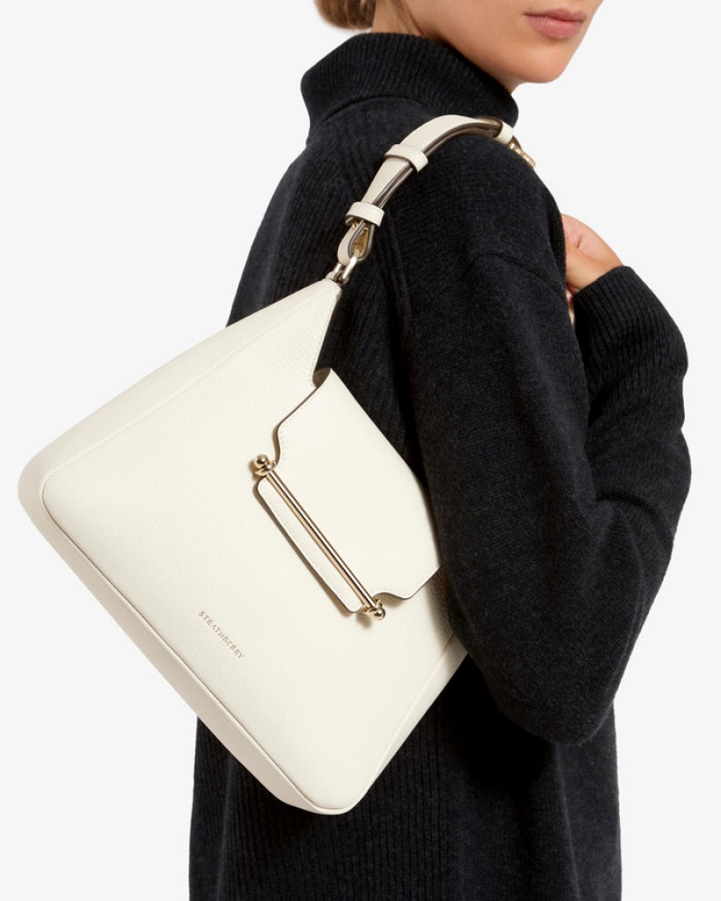 White Strathberry Multrees Hobo Crossbody Bag | UK QRHY-62879