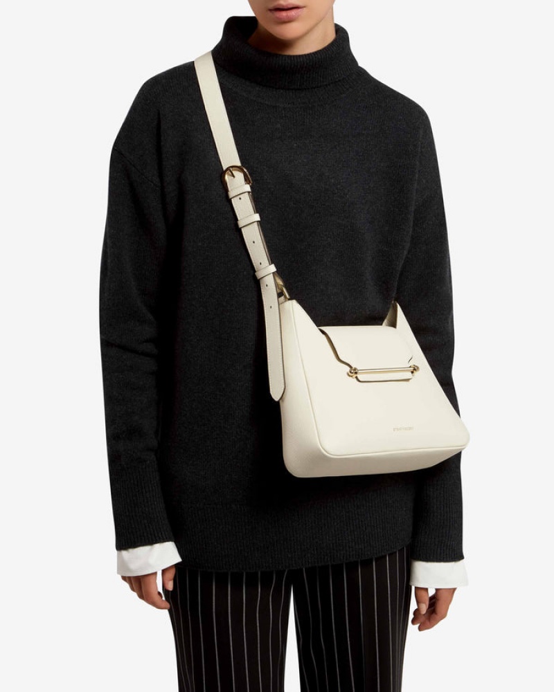 White Strathberry Multrees Hobo Crossbody Bag | UK QRHY-62879