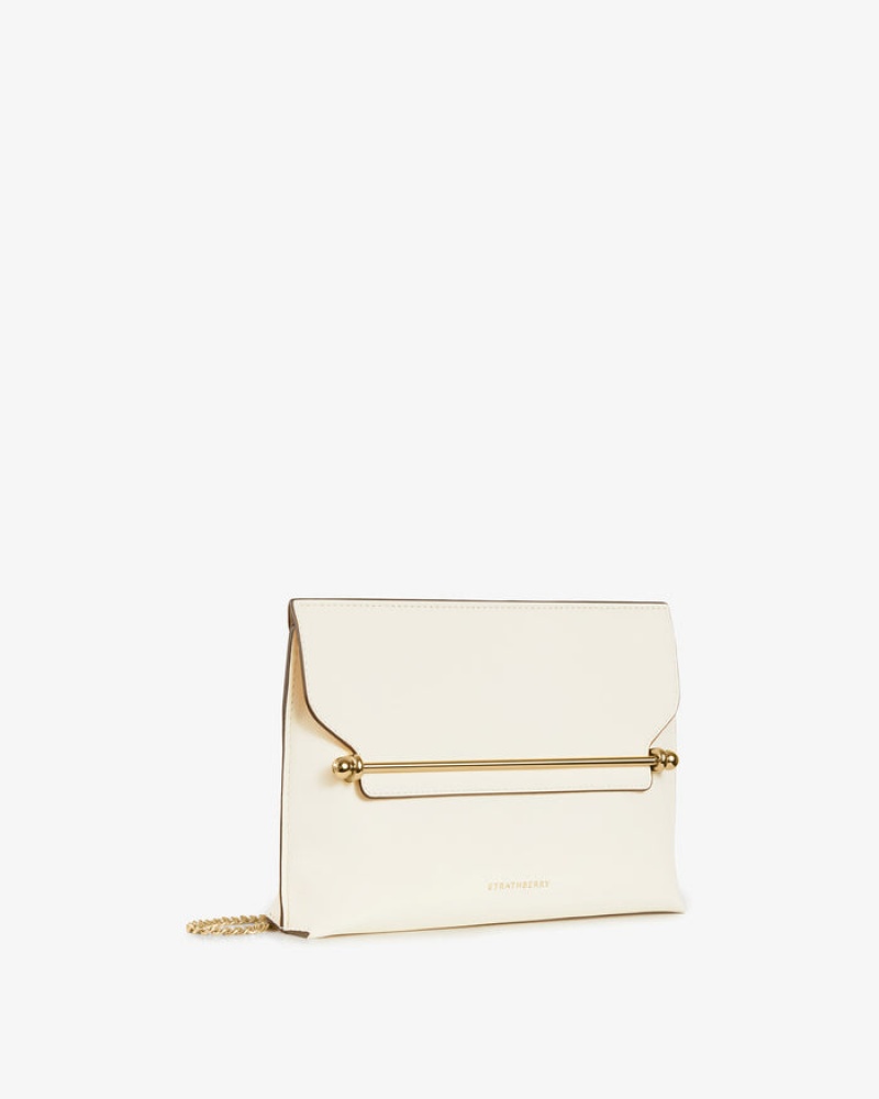 White Strathberry Stylist Clutch Bag | UK JCXY-29364