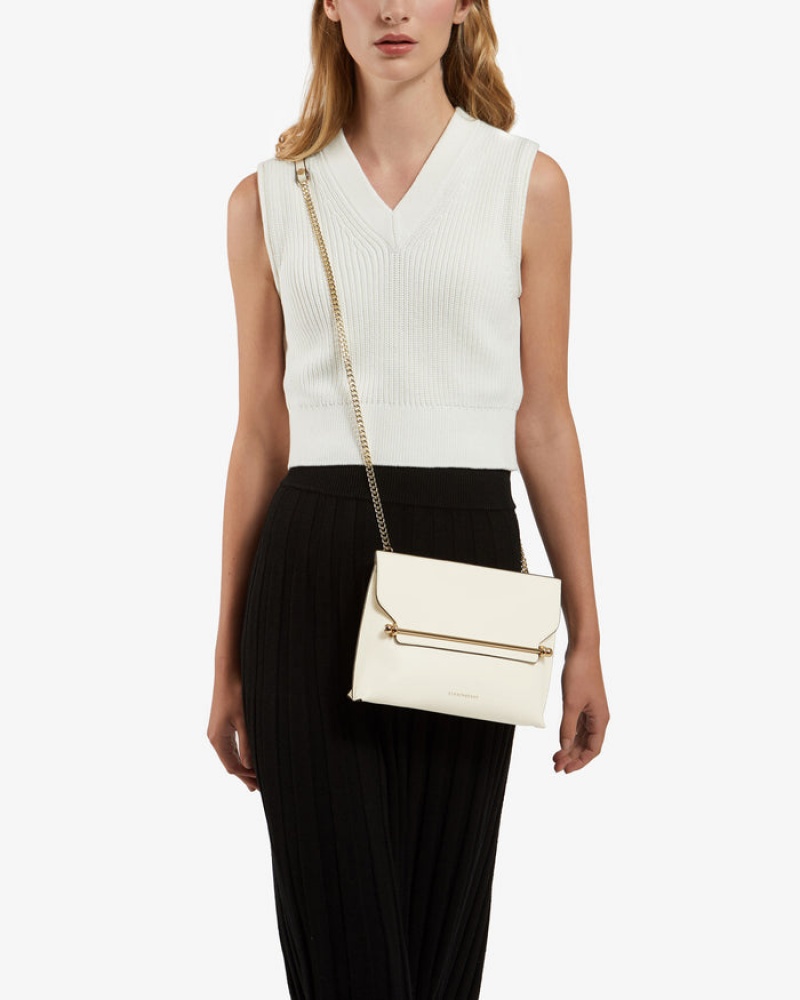 White Strathberry Stylist Clutch Bag | UK JCXY-29364