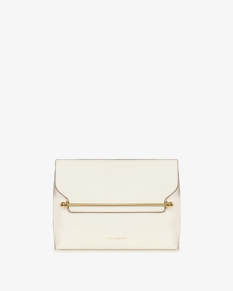 White Strathberry Stylist Clutch Bag | UK JCXY-29364