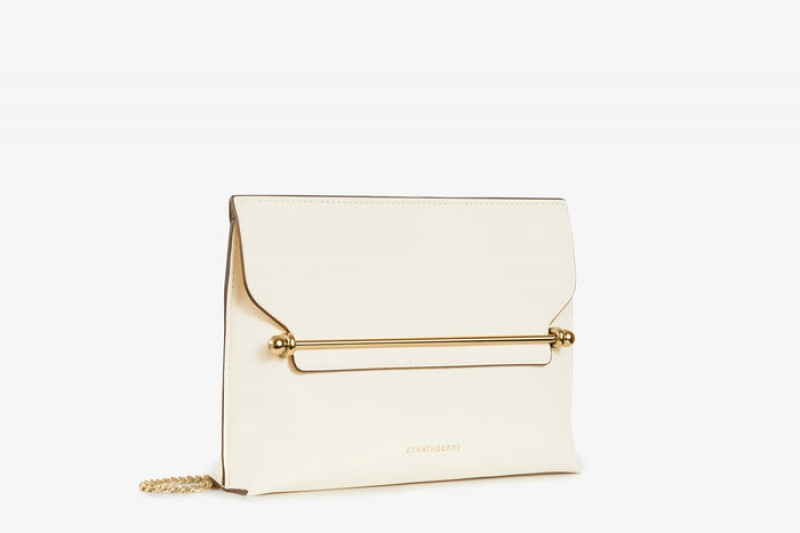 White Strathberry Stylist Clutch Bag | UK JCXY-29364