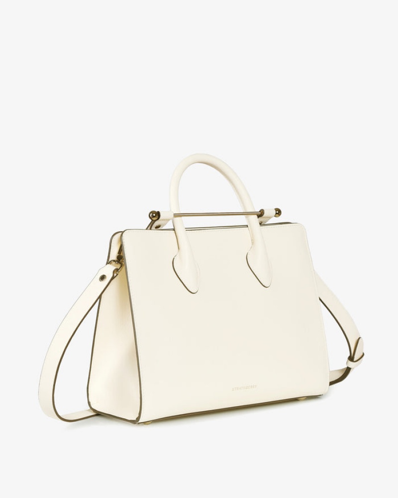 White Strathberry The Midi Tote Crossbody Bag | UK BSYV-05738