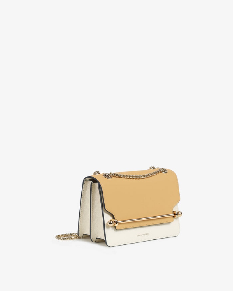 Yellow White Strathberry East/West Mini Bag | UK NVKZ-04195