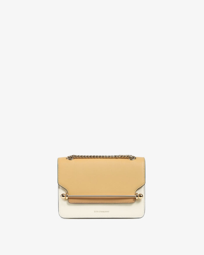 Yellow White Strathberry East/West Mini Bag | UK NVKZ-04195