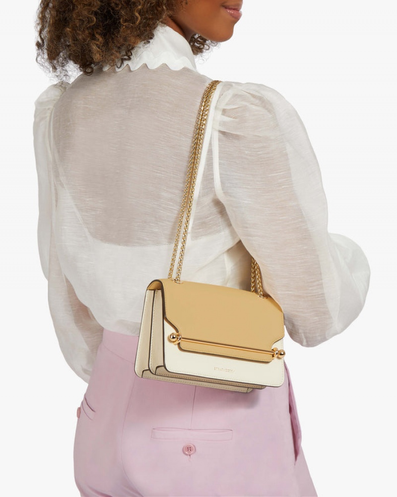 Yellow White Strathberry East/West Mini Bag | UK NVKZ-04195